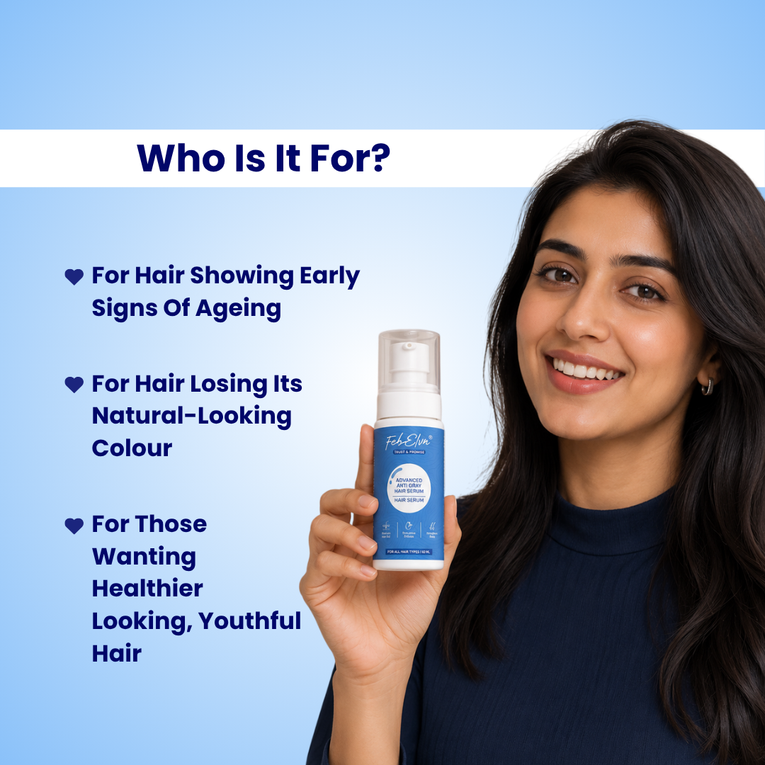 Advanced Anti-Gray Hair Serum For Premature Greying, Hair Fall & Root Strength