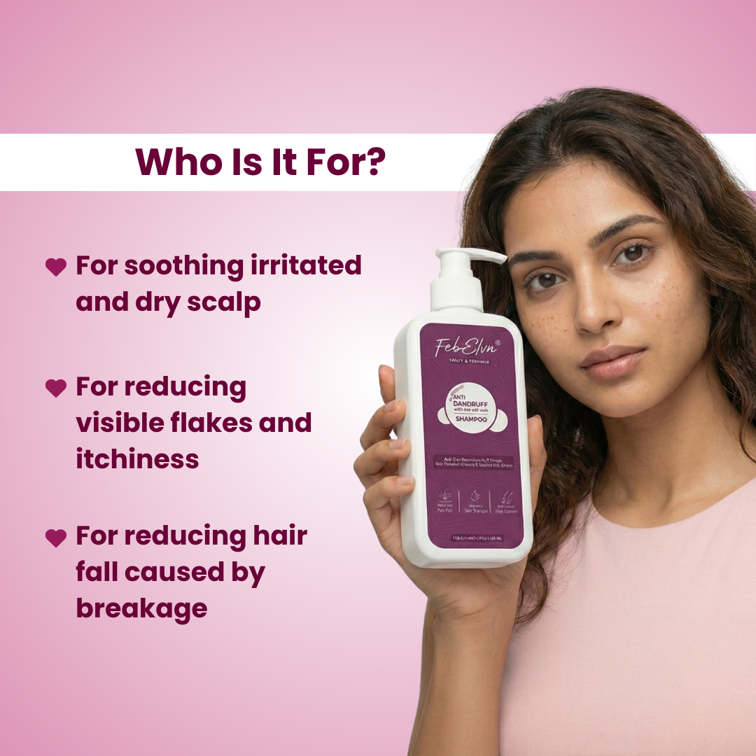 Anti-Dandruff & Hairfall Control Shampoo with Caffeine, Biotin & Tea Tree Oil