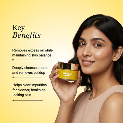 24K Gold & Vitamin C – Brightening Clay Face Mask