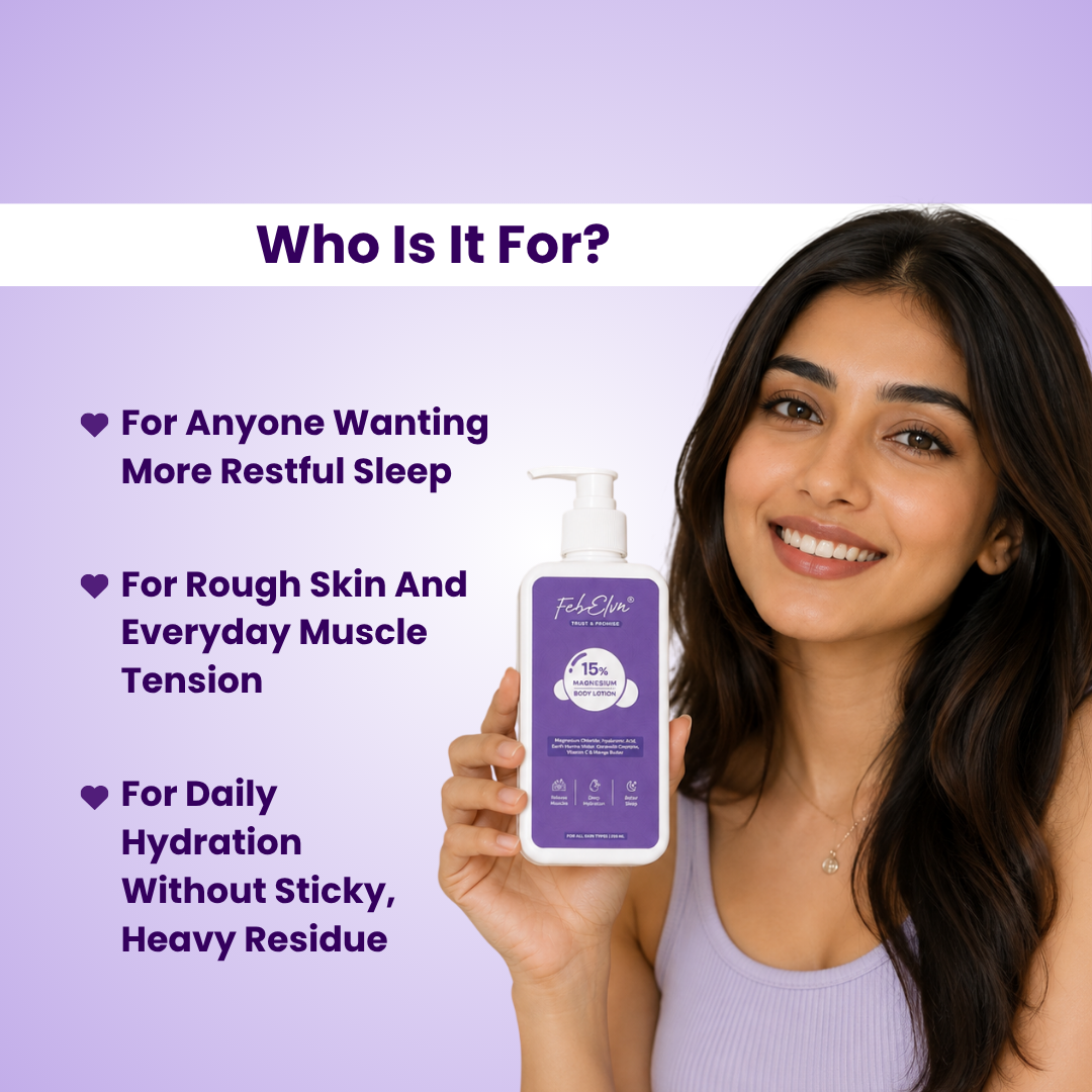 15% Magnesium Body Lotion | Dryness, Barrier Care & Nighttime Comfort