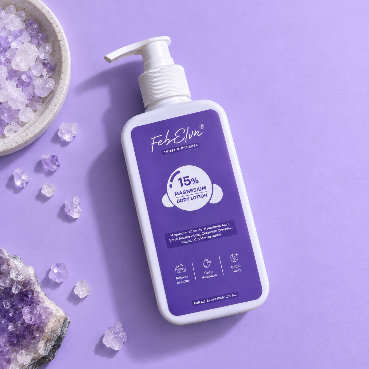 15% Magnesium Body Lotion | Dryness, Barrier Care & Nighttime Comfort