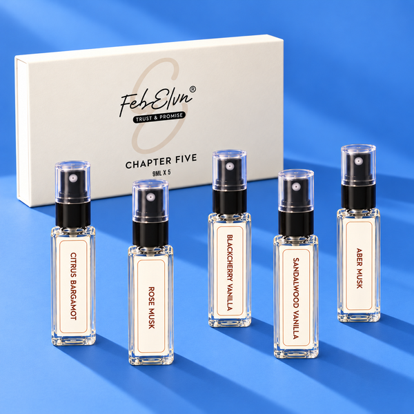 FEBELVN Chapter Five Unisex Mini Perfume Combo, 5 × 9 ml Eau de Parfum (45 ml)