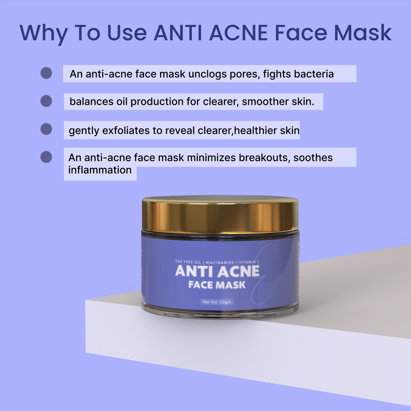 ANTI ACNE FACE MASK | 50GM