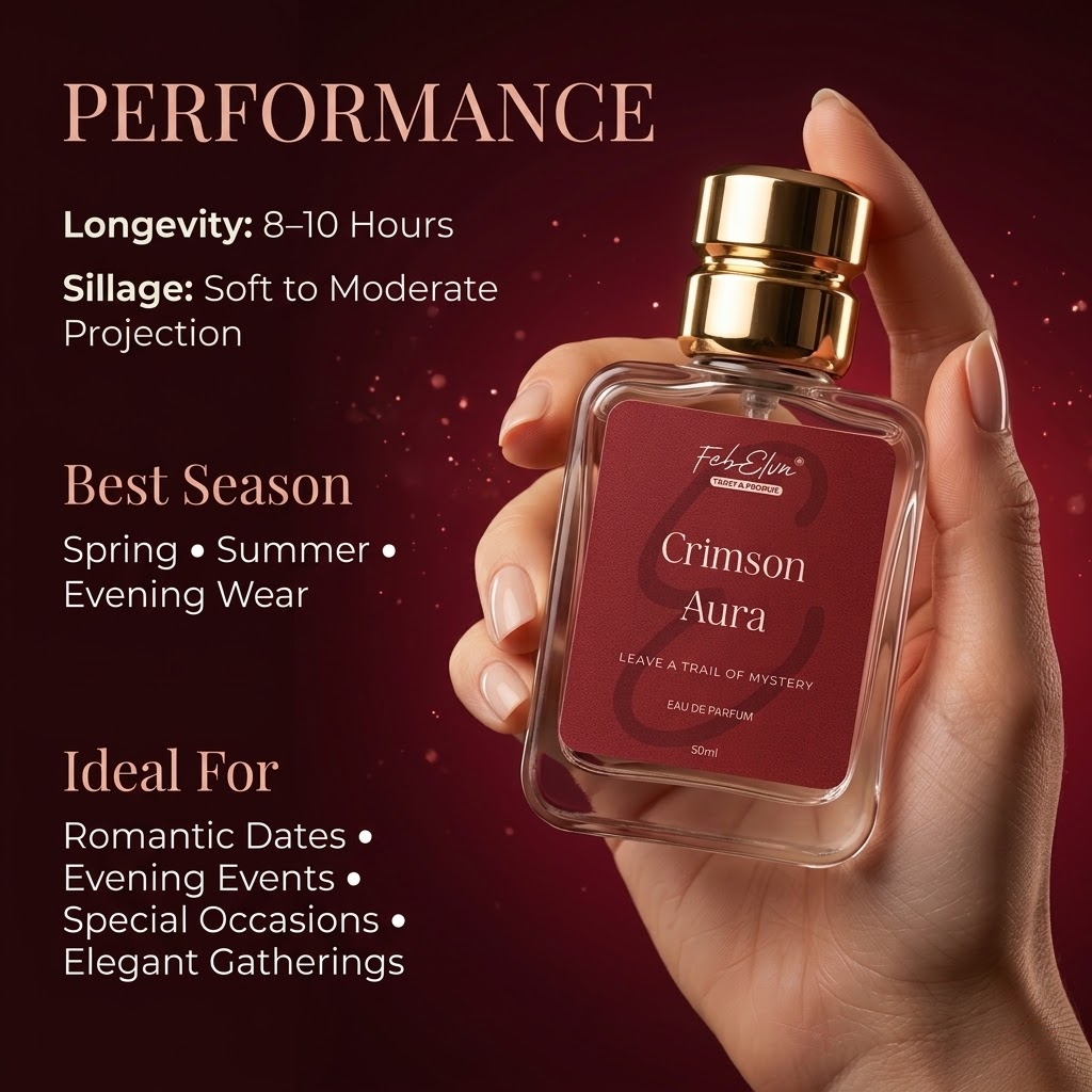 FEBELVN CRIMSON AURA | Eau de Parfum (EDP 20%) | 50 ml | Long Lasting Premium Perfume