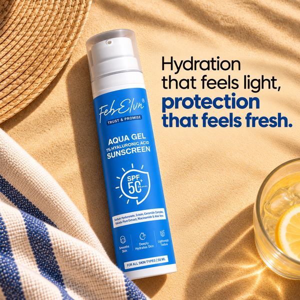 Aqua Gel Sunscreen SPF 50+ PA++++ with 1% Hyaluronic Acid | Lightweight Hydration & Sun Protection