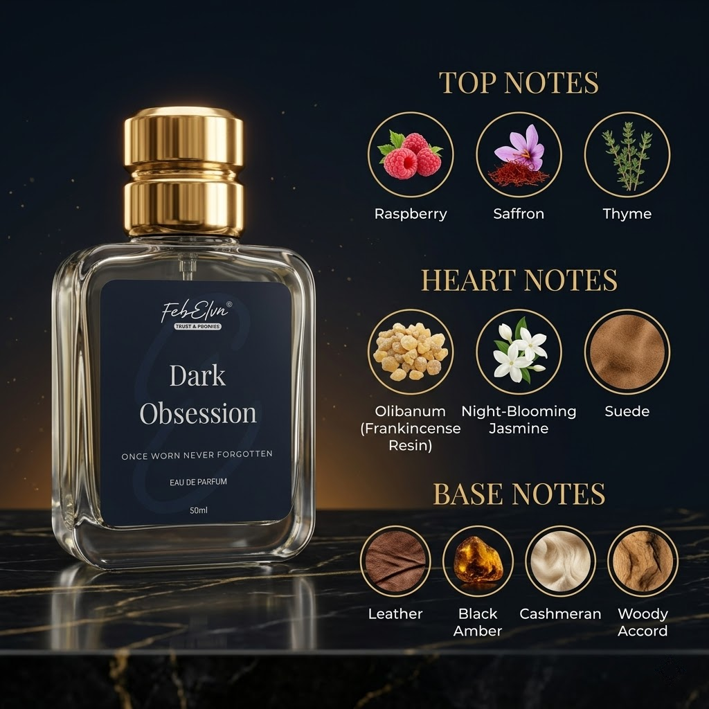 FEBELVN DARK OBSESSION | Eau de Parfum (EDP 20%) | 50 ml | Long Lasting Premium Perfume