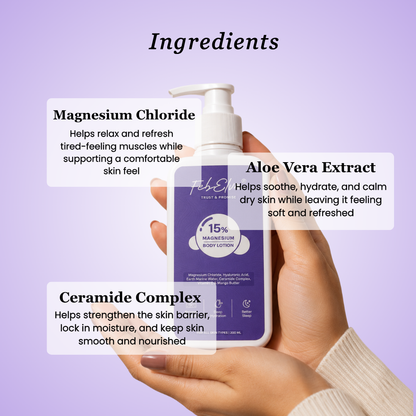 15% Magnesium Body Lotion | Dryness, Barrier Care & Nighttime Comfort