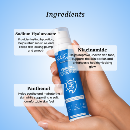 Aqua Gel Sunscreen SPF 50+ PA++++ with 1% Hyaluronic Acid | Lightweight Hydration & Sun Protection