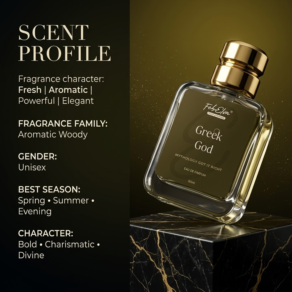 FEBELVN GREEK GOD | Eau de Parfum (EDP 20%) | 50 ml | Long Lasting Premium Perfume