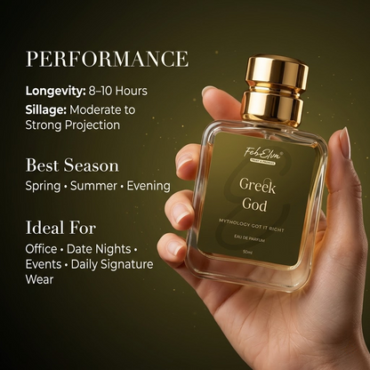 FEBELVN GREEK GOD | Eau de Parfum (EDP 20%) | 50 ml | Long Lasting Premium Perfume