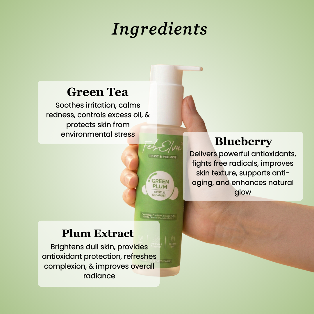 Green Plum + Antioxidants Gentle Cleanser for Hydration & Skin Balance-100ML