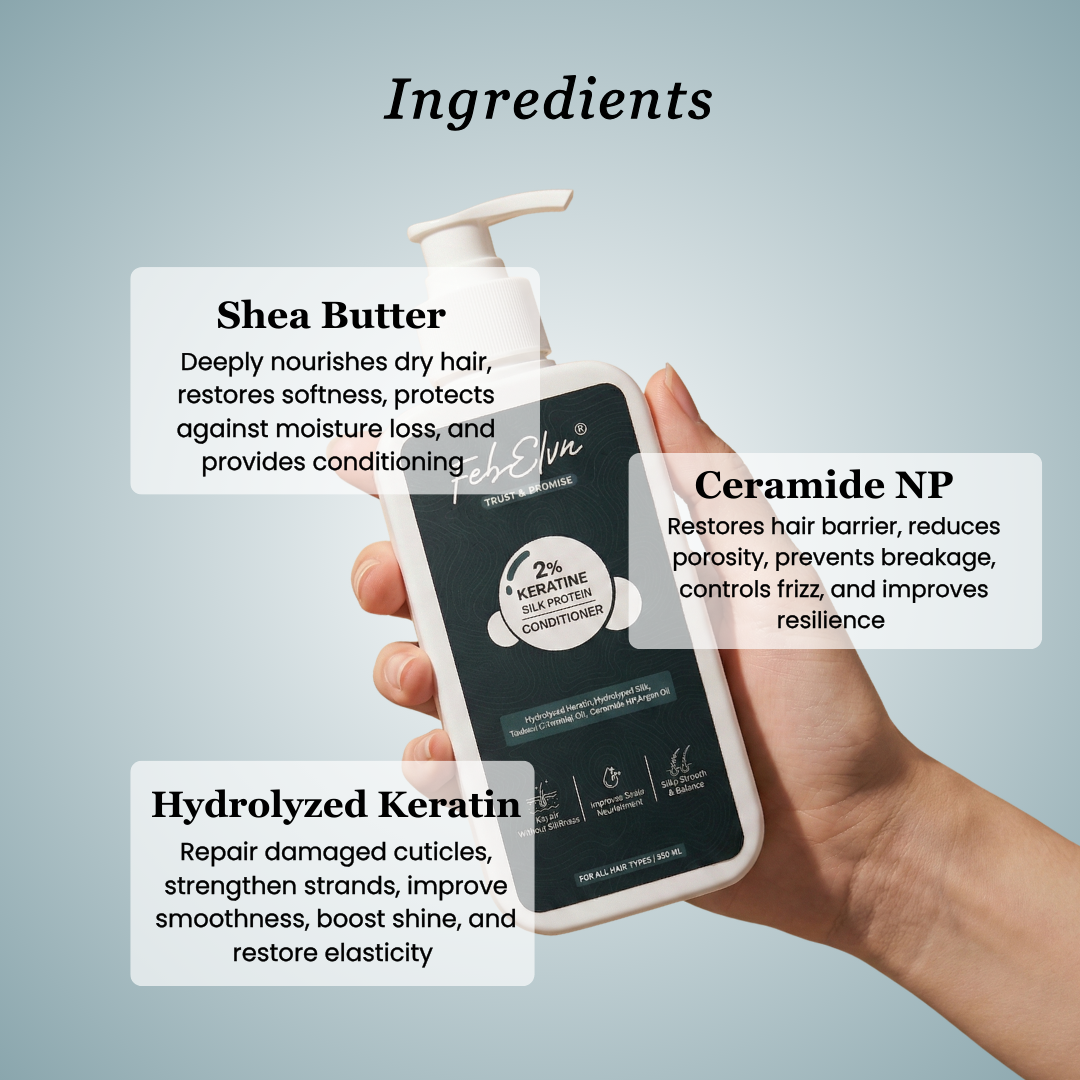 2% Keratin + Silk Protein Conditioner | Bond Repair & Hair Strength - 200ML