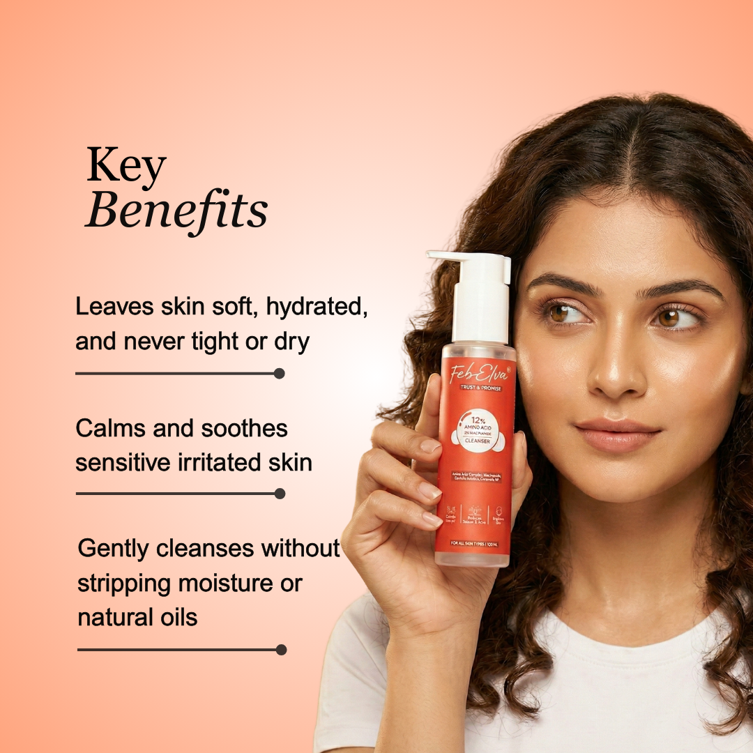 12% Amino Acid + 2% Niacinamide Gentle Face Cleanser | Hydrating Ceramide Face Wash-100ML