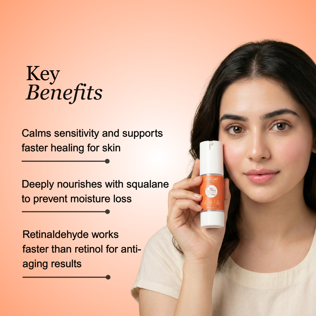 11X Night Repair Face Serum with Retinal & Bakuchiol | Anti-Aging & Skin Renewal Serum – 30ML