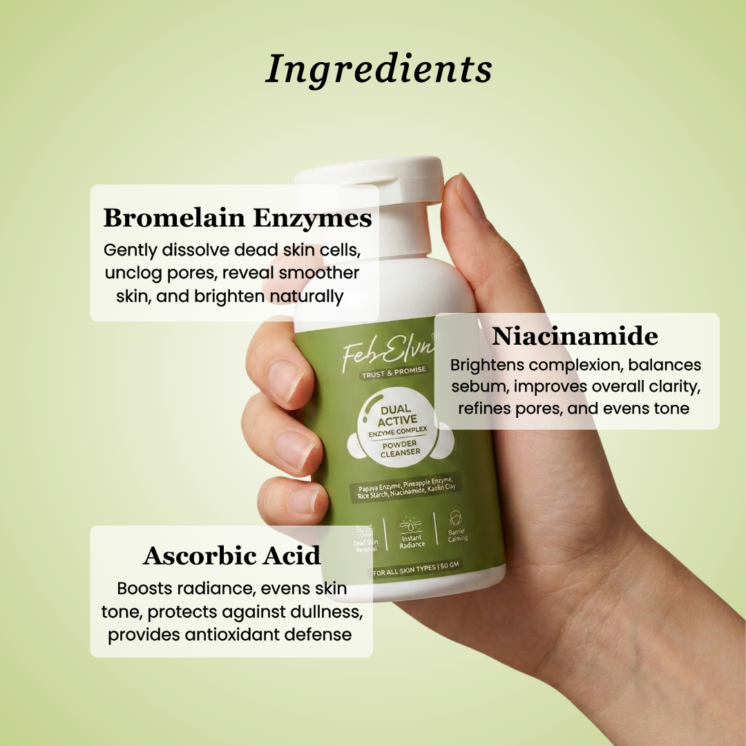 Papaya & Pineapple Enzyme Powder Cleanser | Dead Skin Removal & Brightening Face Wash - 50GM