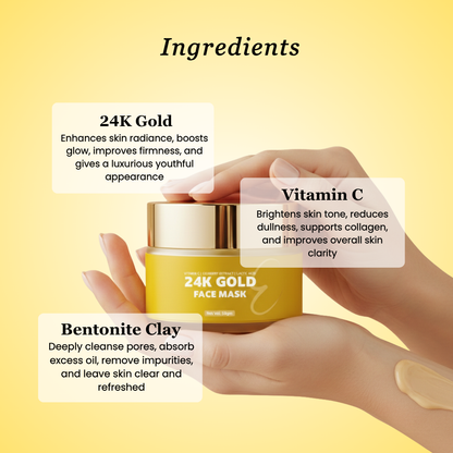 24K Gold & Vitamin C – Brightening Clay Face Mask