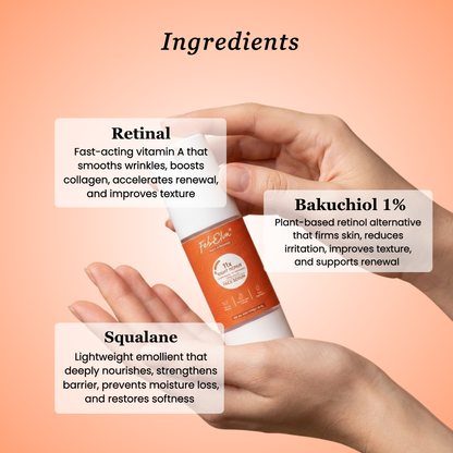 11X Night Repair Face Serum with Retinal & Bakuchiol | Anti-Aging & Skin Renewal Serum – 30ML