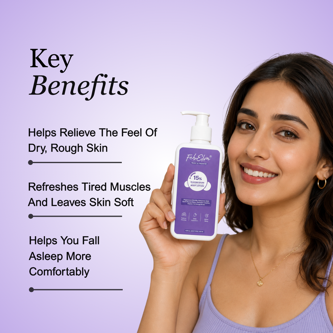 15% Magnesium Body Lotion | Dryness, Barrier Care & Nighttime Comfort